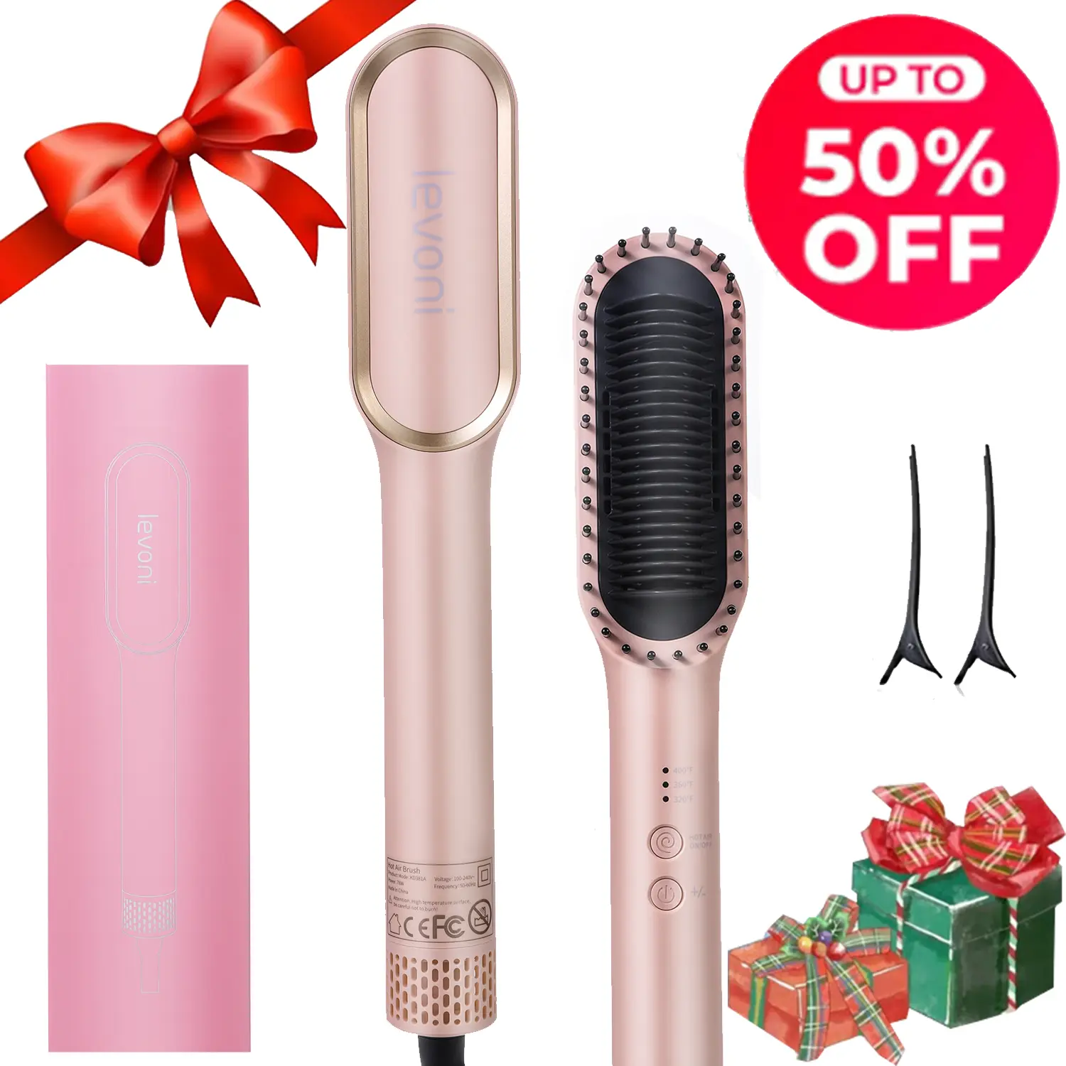 2025 new 2 in 1 Fast Heat UpStraightening Brush Professional Hair StylingTool Straightening Brush for Women with 20s Fast Heating