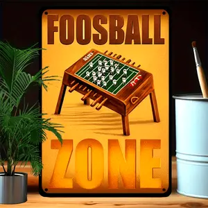 Vintage Cast Iron Foosball Zone Wall Sign - Multipurpose Iron Wall Hanging Metal Art Decor for Home, Bar - Ideal 1-Pack English Language Gift Plaque,summervibes