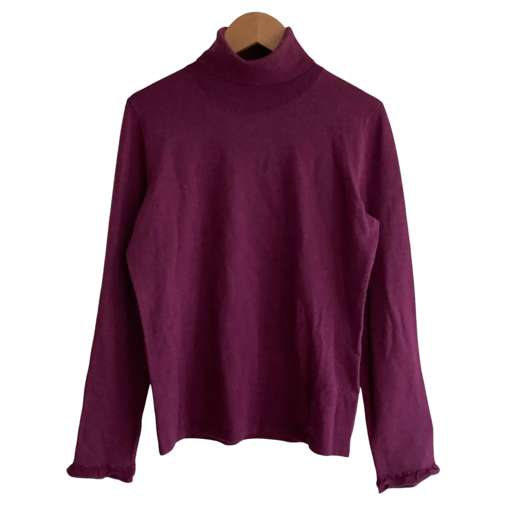 Pre-owned BURBERRY Wool Small Leather Goods High Neck Knit Sweater
