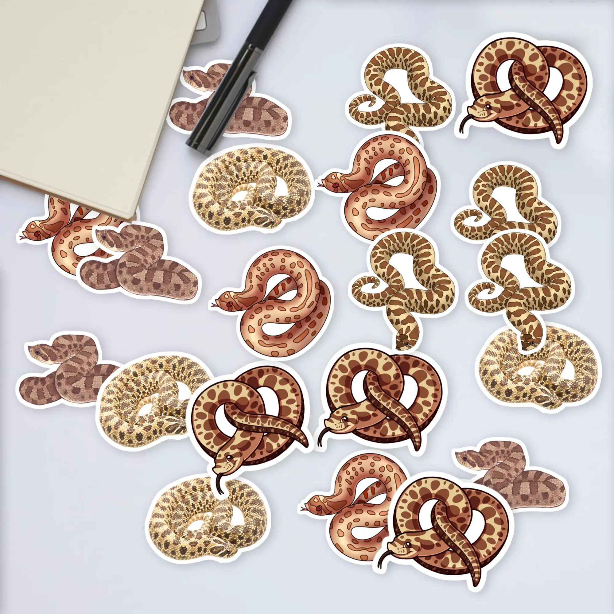 Stickers Pack 20 Pcs Hognose Vinyl Water Laptop Snake Skateboard Waterproof Colorful Bumper Luggage Bike Car Bottle Guitar Aesthetic