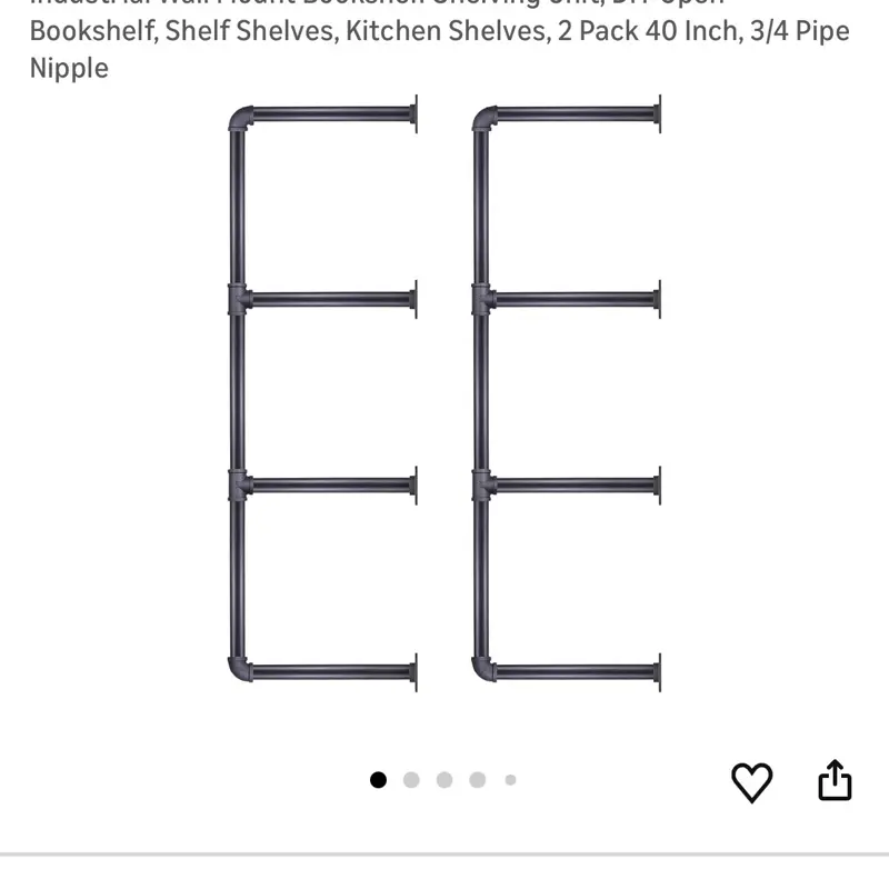 4 tier pipe shelving brackets