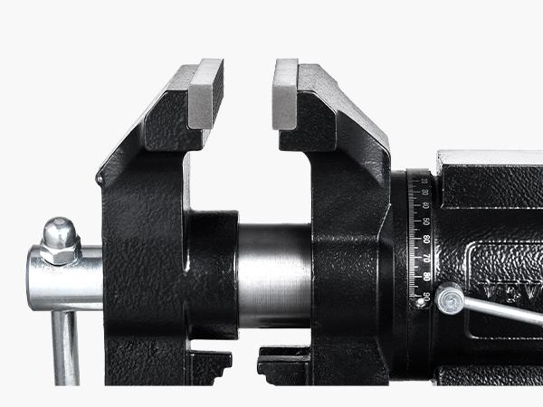 VEVOR Heavy Duty Multipurpose Ductile Iron Vise, Hardware Repair Tool with 5.5" Jaw Width, 5" Max Jaw Opening, 2.76" Throat Depth, 3.11"x2.56" Anvil, Lead Screw, 360° Swiveling Base & Locking Head, for Drilling, Pipe Cutting