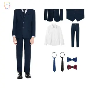 ASD-8 Piece Boys Suit Set-Size 2 to Size 20, Formal Slim Fit Boys Suit, Gift for Boys, Toddler, Teenage, Kid, Young Adult, Wedding, Graduation, Churches