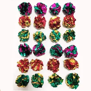 Crinkle Balls Cat Toys Interactive Crinkle Cat Toy Balls Independent Pet Kitten Cat Toys for Fat Cats Kittens Exercise, Soft and 2 Inch (24 Pack) Interactive Chirping Birds Cat Toy Interactive Cat Nip Chew Rope Toy Interactive Bird Cat Toy with Sound