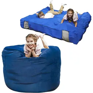 Bean bag chair and sensory crash pad, convertible bean bag that folds from a lazy chair to a floor sensory crash pad, giant lazy sofa chairs with memory foam filling, machine washable