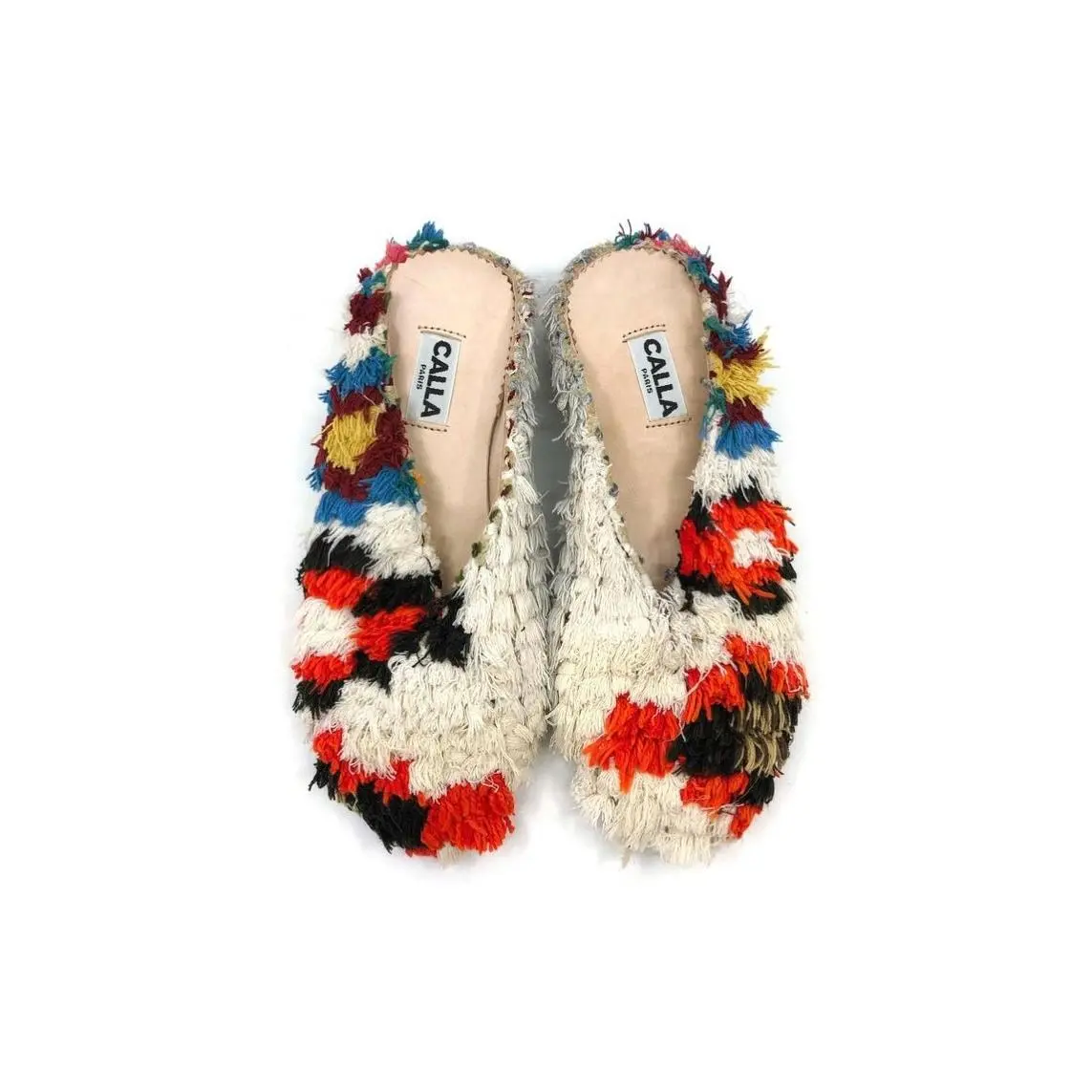 Aili Babouche “Ermioni” Mules In Colors Cream, Orange, & Brown (Size 40)