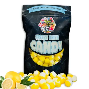 Freeze Dried Lemon Balls Sour Candy 1 Pound or 5 Ounce Snack Crunchy Sweet Head Candies gluten free
