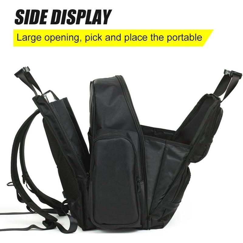 Tool Bag Backpack - & Organizer for Contractor, Electrician, Plumber, HVAC, Large Front Flap Fit 13" -17" Laptops Notebook, Black