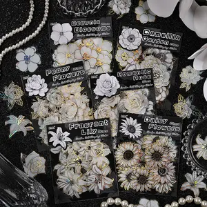 6 Pack Floral Sticker Set Garden Flower Stickers for Scrapbooking Journaling Lily Daisy Spring Theme DIY Crafts Mother's Day Easter Home Decor