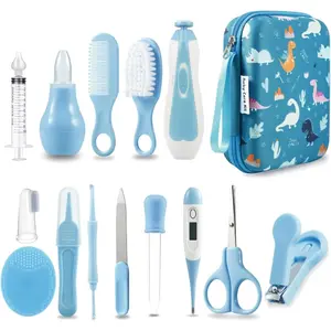 Baby Healthcare and Grooming Kit, Baby Nursery Health Care Set, Electric Safety Nail Trimmer Newborn Essentials Kit for Infant Toddlers Kids (19 in 1, Blue)