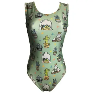 Crazy for Cacti Leotard - Foxy's Girls Gymnastics & Dance Leo - Made in USA