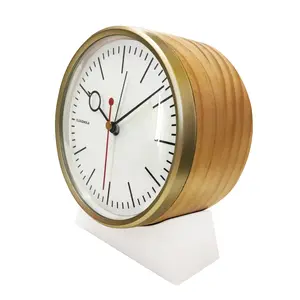Bloke White - Alarm Clock - Wood - Silent - Domed Glass