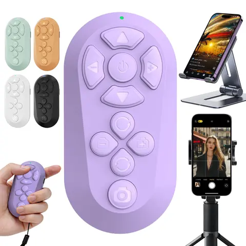 ZOZVO Rechargeable Automatic Screen Clicker Phone Ring - Unisex Smart Bluetooth Remote, Universal Smartphone/Mobile Accessory by Shenzhen Ling'an Wireless Technology Co., Ltd., Camera Control, iOS/Android Compatible, TikTok Scrolling, Ideal Gift for Women