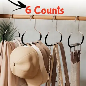 6 Counts Hat Organizer, Durable Stainless Steel HangerswithReinforced Edges for Long-Term Use