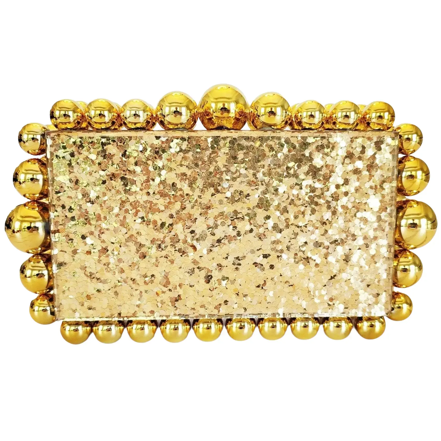 Glitzy Gold Resin Clutch
