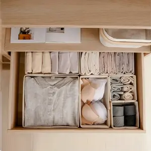 Foldable Storage Box, 12pcs/set Drawer Divider, Clothes Underwear Socks Storage Box, Home Organizer for Bedroom Wardrobe Dormitory Office, Closet Organizers