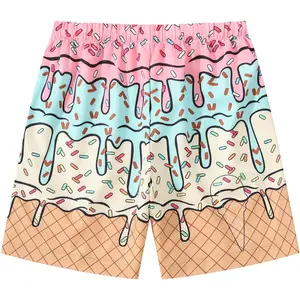 Boys' Cream Boho Paisley Bandana Shorts - High Waisted Drawstring Kids Shorts with Pockets