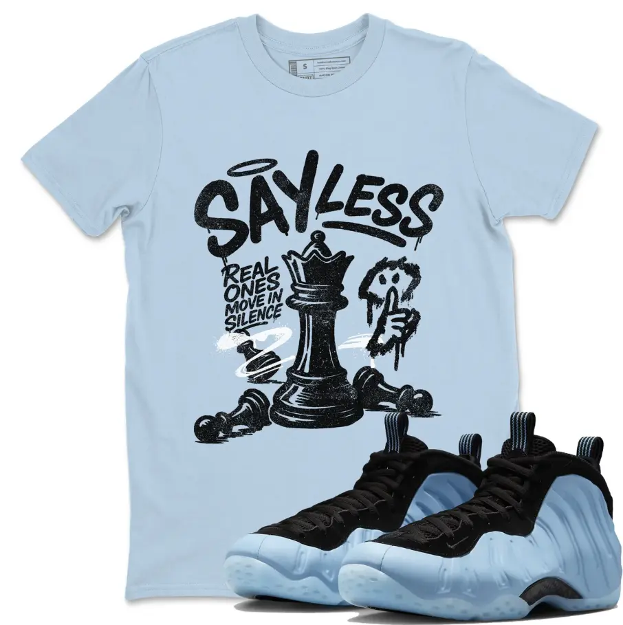 Foamposite One Psychic Blue Matching Tee, Light Blue Unisex Shirt, Casual Short Sleeve Tee, Gildan 5000 Shirt, 100% Cotton, Menswear Top