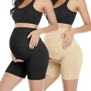 Women's Maternity Shapewear  Underwear Over Bump Pregnancy Shorts High Waist Panties Mid Thigh Shorts for Under Dress