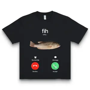 Fishing Phone Call Meme T Shirt Fish Calling Funny Angler Graphic Tee iPhone Incoming Call Parody Unisex Gift For Fishermen