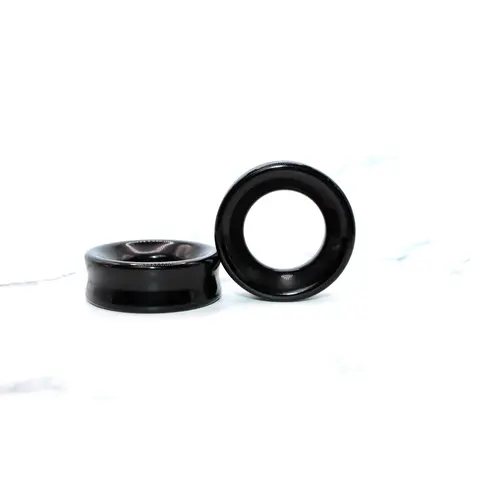 Black Obsidian Double Flare Tunnels for Gauged Ears