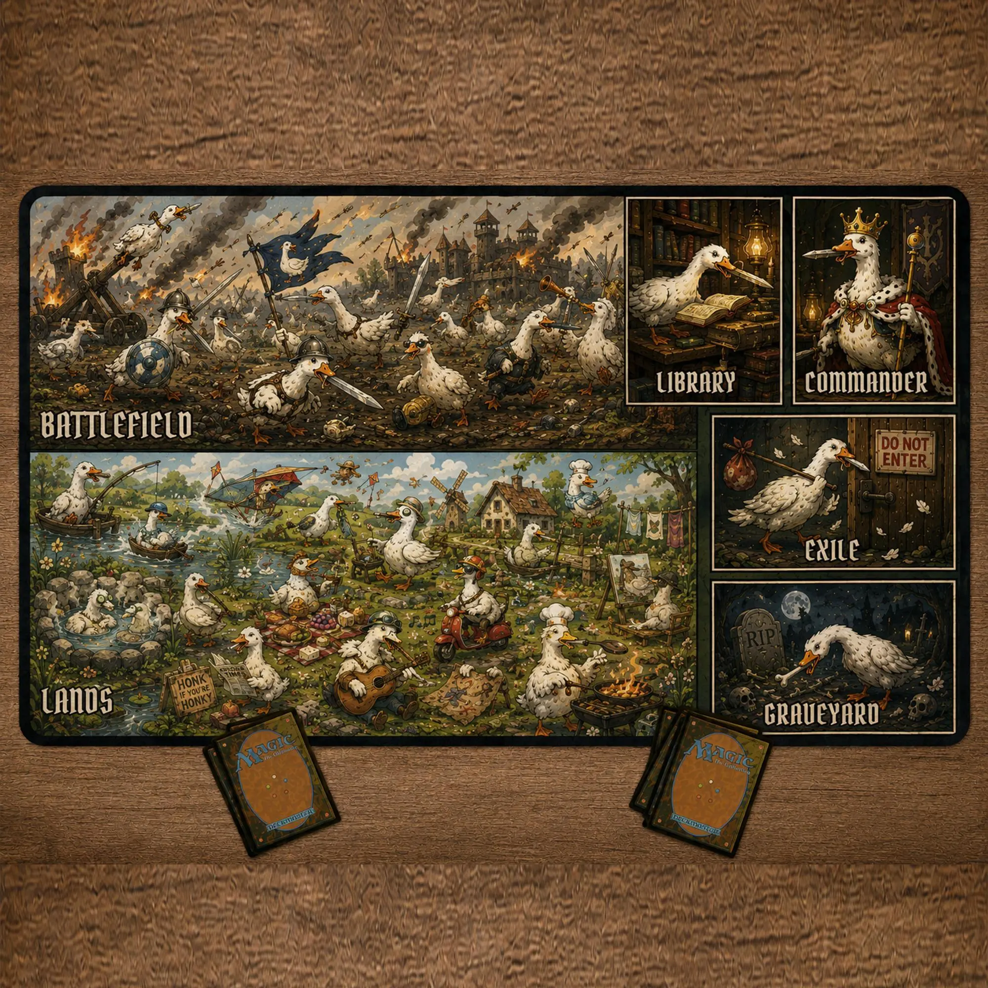 Silly Goose Kingdom Playmat MTG TCG Chaos Fantasy Deskmat Large Mousepad Expansion Playmat