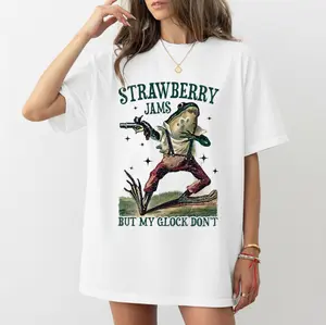 Strawberry Jams But My Glock Don't T-Shirt , Funny Frog T-Shirt, Funny Meme Shirt, Funny Frog Tee