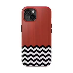 Twin Peaks iPhone Case: Black Lodge Chevron Design, Protective Cover