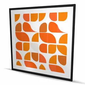 Begin Home Decor C1FM4848FBCMND 48 x 48 in. Zig Zag Beige Framed Matted Print Wall Art - Home Decor Art Firm