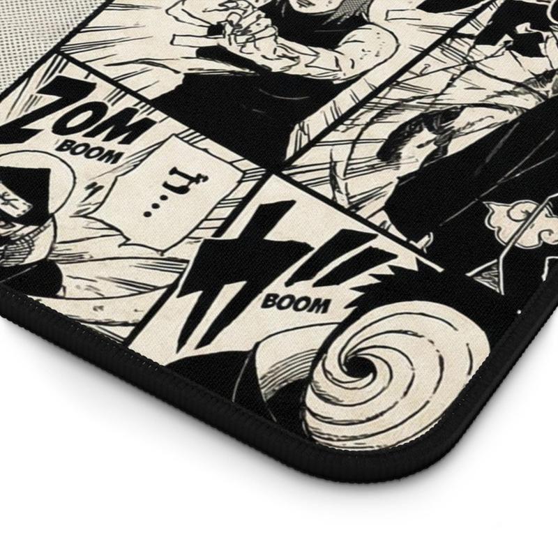 [ SALE UP 45% - ANIME DESK MAT ] Akatsuki Manga Panels Desk Mat | Black & White Anime Style