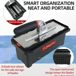 Premium Quick-Change Notched Trowel Set - Stainless Steel Tile Flooring Tools with Storage Box