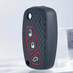Premium Protective Key Cover Silicone Car Key Cover Case - Protective Fob Shell for Fiat Panda, Grande Punto, Stilo, Doblo, Bravo, Ducato, 500 - Compatible Auto Accessories