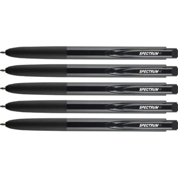 Uni-Ball Spectrum Gel Pen UBC70278 - 0.7 mm Retractable Tip, Black, Pack of 5, Pigment-Based Archival Ink, Gel-Based, Friction-Free Lines, Convenient Clip, Refill-Compatible, Ideal for Archival-Quality Documents