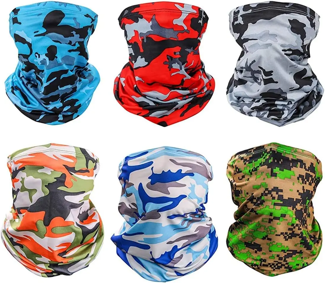 6 count Sun UV Protection  Mask  Gaiter Windproof Scarf Sunscreen Breathable Bandana Balaclava for  Outdoor