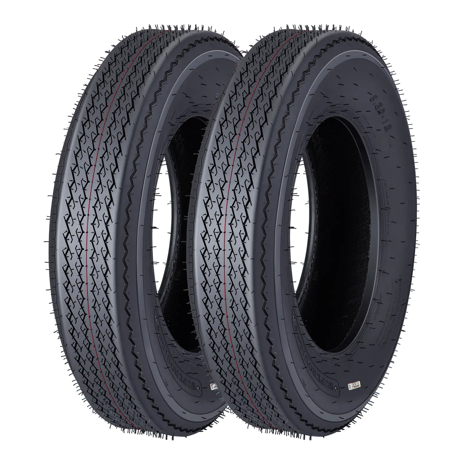 2pcs Heavy Duty All-Weather Trailer Tires Set,Deep Tread, 6/10/14PR Load Range C, Durable Replacement for Utility, Boat & Camper Trailers