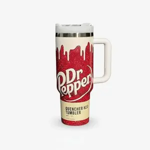 Classic Dr Pepper Quencher H2O Tumbler 20oz 40oz – Refreshing Dr Pepper Design, Hydration Drinkware, All Day Hydration Gift - Fast Processing