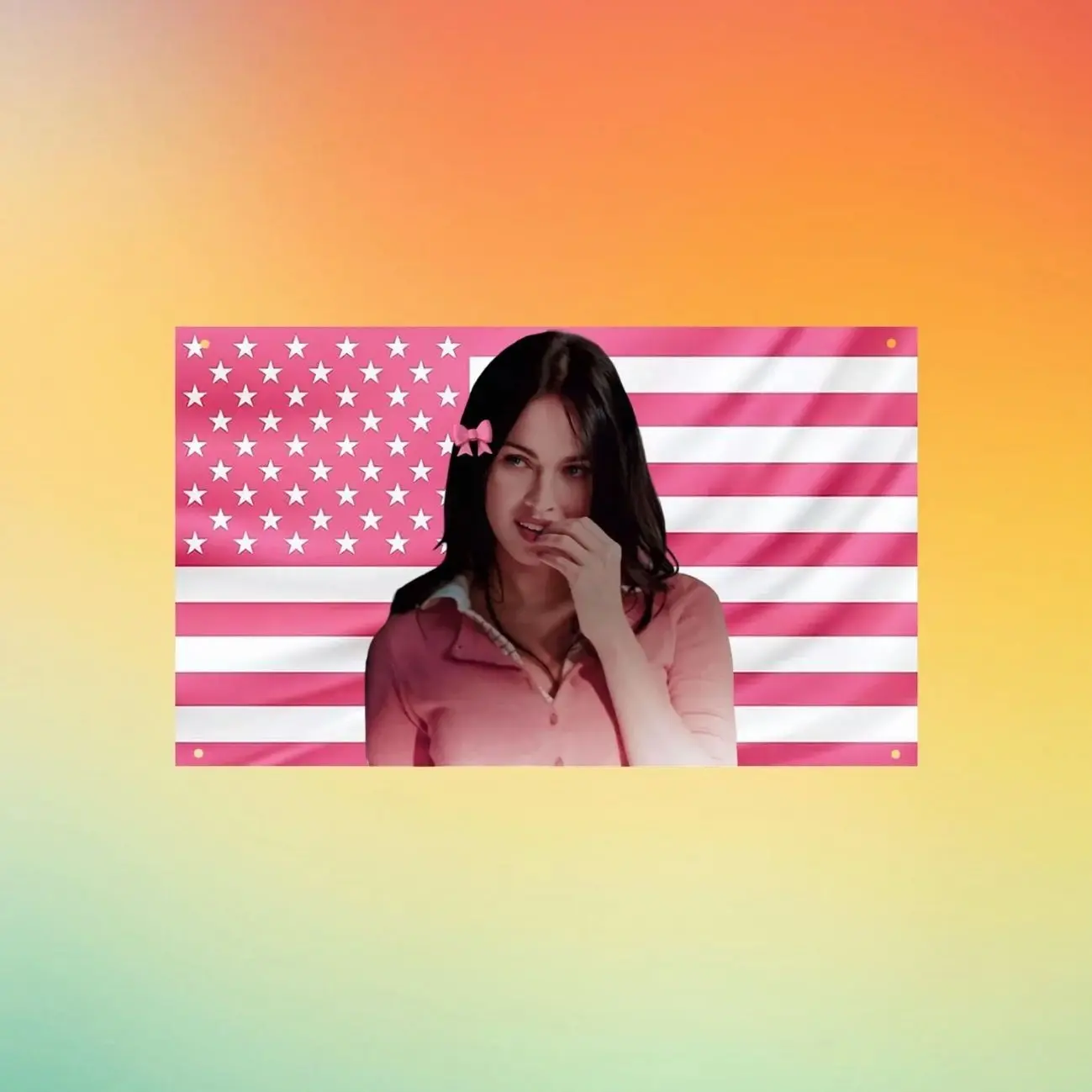 Megan Fox Jennifer's Body Pink US Flag Wall Tapestry, Actress Wall Flag, Horror Movie Bedroom Decor, Fan Gift