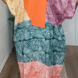 Brocade Batik with Aso Oke Trim - Colorful Geometric Patterned Fabric