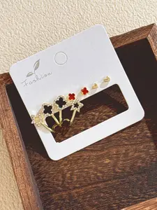 Women's Fashion Earrings Crystal Four-Leaf Clover S925 Silver Needle Studs Hypoallergenic Elegant Design for Daily Wear Elegant Minimalist Earrings
