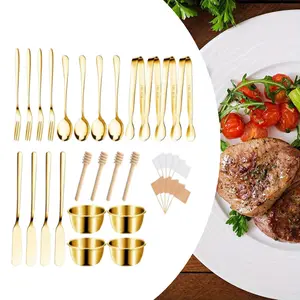 Elegant Stainless Steel Charcuterie Board Set | Cheese Knives, Seasoning Spoons, Cake Forks & Mini Serving Tongs | Perfect for Christmas, Thanksgiving, Halloween & Housewarming Gifts