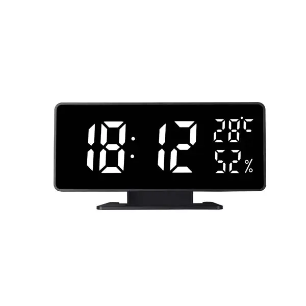 Multifunctional LED Display Alarm Clock, Bedroom Digital Clock with Temperature & Humidity Monitoring, Button Cell-Powered Home Decor Item, Alarmclock, Bedroom Clocks Digital