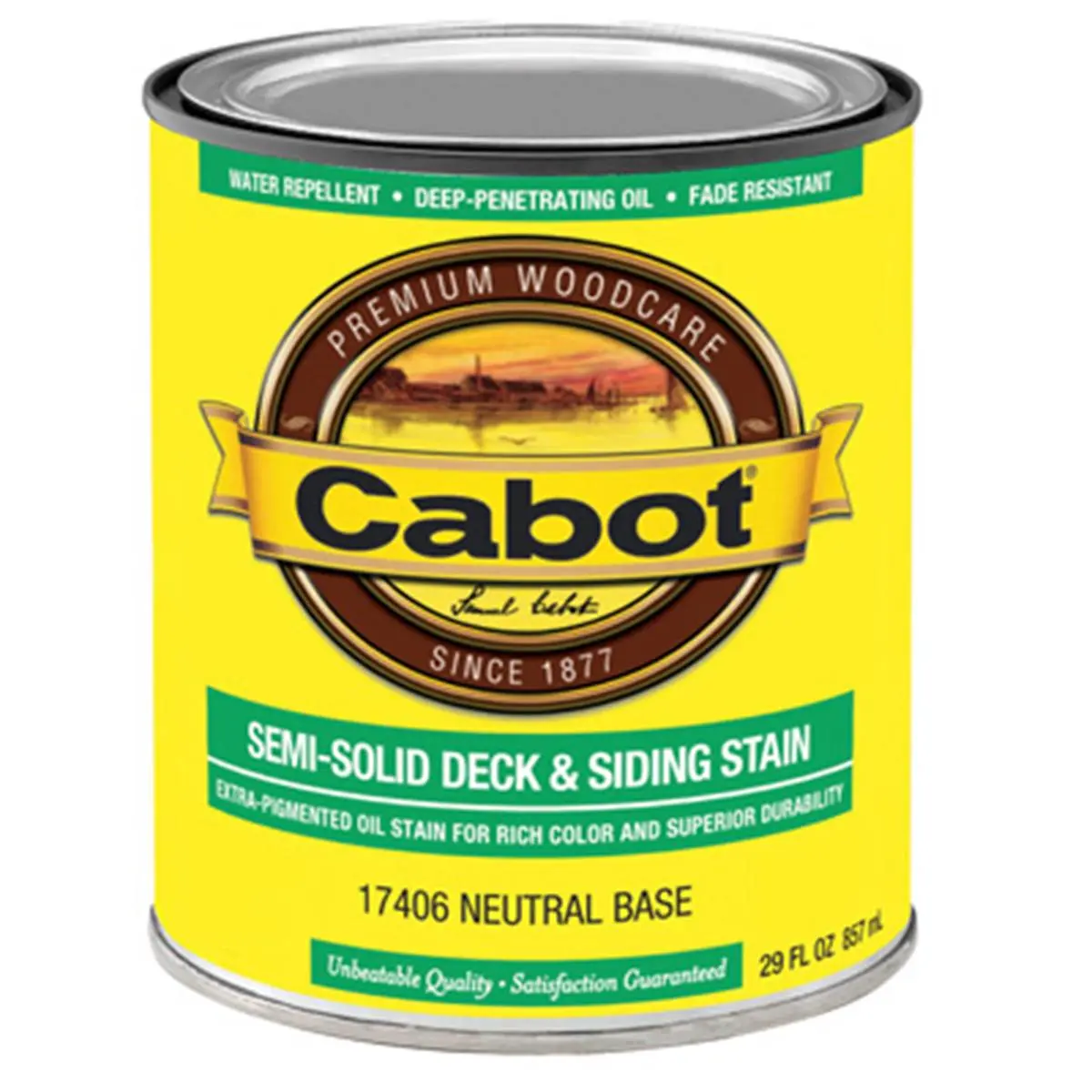 Cabot Lightly Pigmented Semi-Solid UV Protection Deck Stain Oil - Low-VOC Formula, Neutral Base, Fade Resistant, for Decks & Siding, 17406-05 QT
