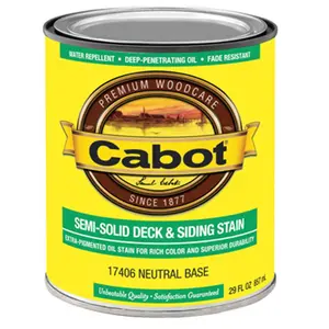 Cabot Samuel 17406-05 QT- Neutral Base- VOC- Semi-Solid Deck & Siding Stain
