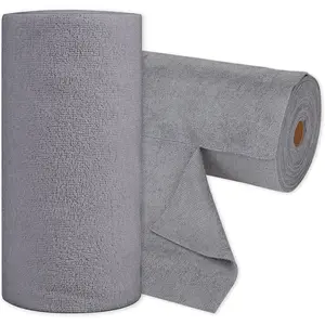60 Pack Microfiber Cleaning Cloth,   Away Towels Roll, 12"x12", Multi-Purpose Microfiber Towels Cleaning, Lint Free, Absorbent Cleaning Rags for Kitchen, , Glass (Grey)