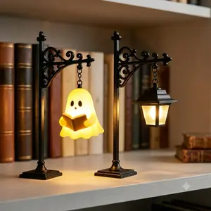2026 New Halloween Edition ibrary Lantern-Decorative Bookshelf Lighting, MiniatureHanging Shelf Lamp. Warm LED NightlightReadingNook Literary Decor,Halloween decorations
