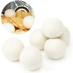 LMMAKE Organic Wool Dryer Balls 100% Handmade Premium New Zealand Wool Reusable Natural Fabric Softener Eco-friendly Hypoallergenic No Chemicals White for Sensitive Skin & Babies - Laundry