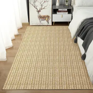 GARVEE Bedroom Modern Large Printed Area Rug Low Pile Stain Resistant Rug,Camel 10x13