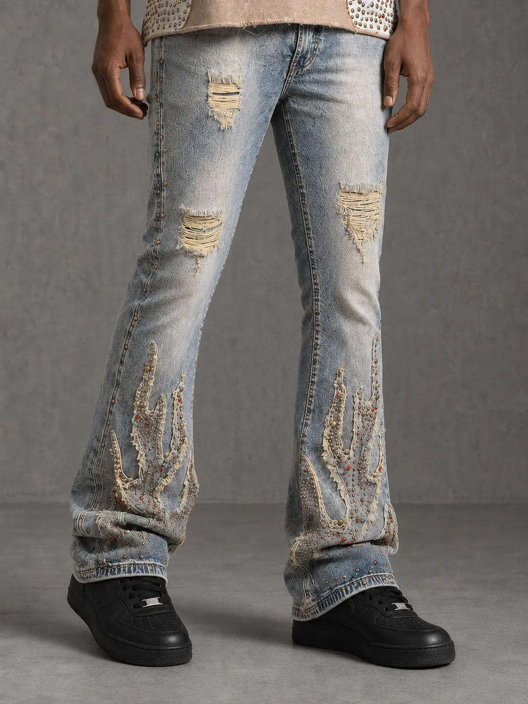 Rebel Denim 'Firefest' Stacked Flare Denim (Vintage) 652-668