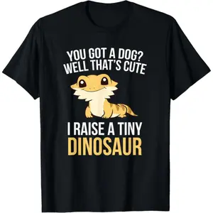 Cotton Bearded Dragon Pet I Raise A Tiny Dinosaur Unisex Black  Fit Short Sleeve T-Shirt