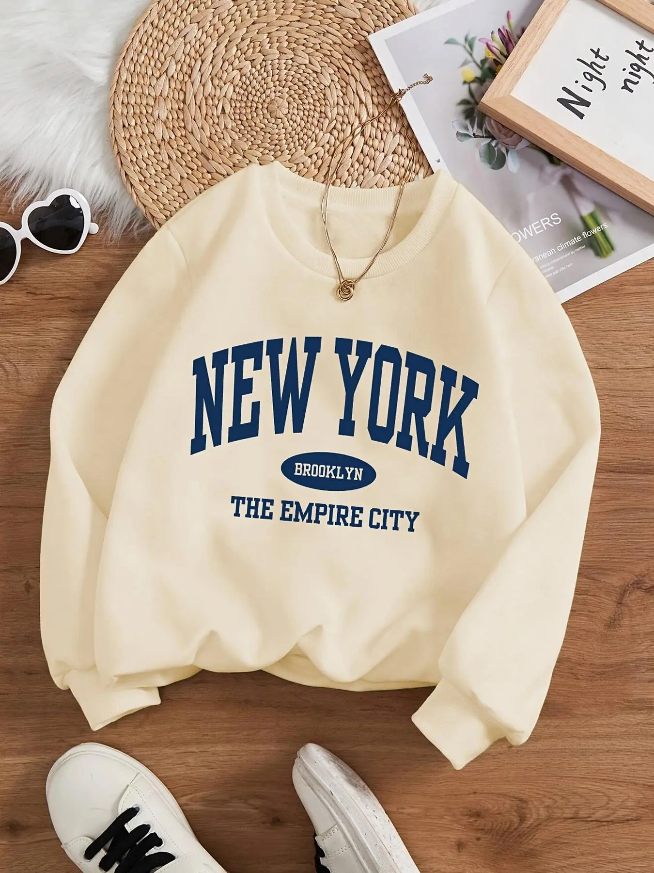 Girl's Letter Print Drop Shoulder Sweatshirt, Casual Long Sleeve Round Neck Pullover for Spring & Fall, Kids Clothes for Daily Wear, Fall Sweatshirt,